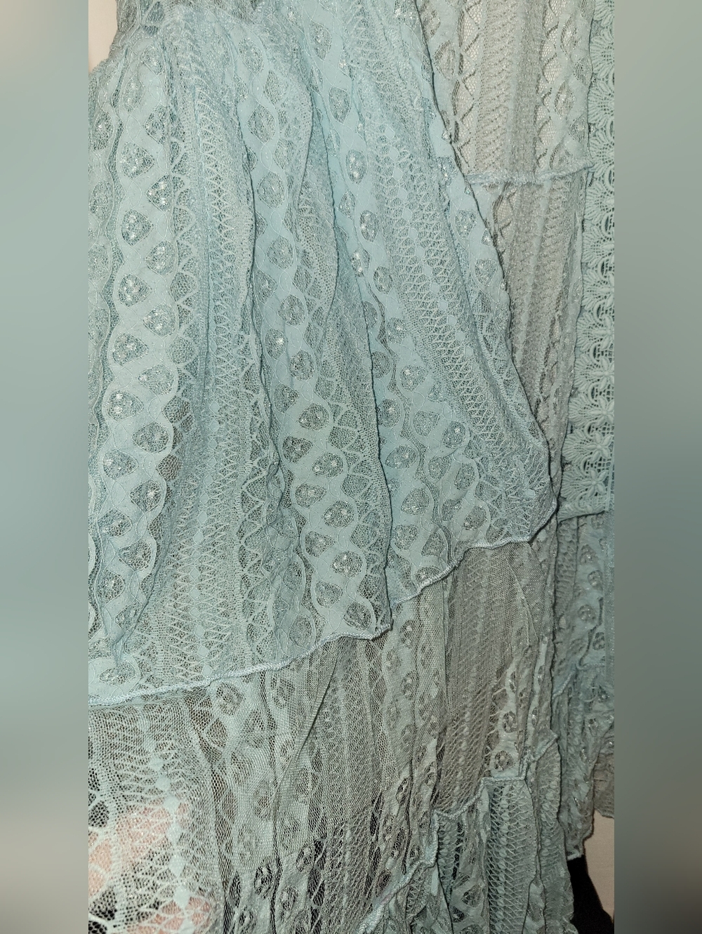 NEW Origami Light Blue Lace High-Low Vest - Picture 3 of 5